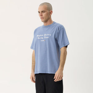 AFENDS Mayhem Recycled Heavyweight Boxy Tee - Washed Slate Blue
