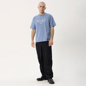 AFENDS Mayhem Recycled Heavyweight Boxy Tee - Washed Slate Blue
