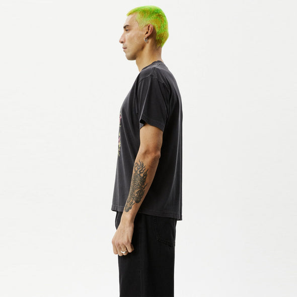 AFENDS Microdose Boxy Fit Tee - Stone Black