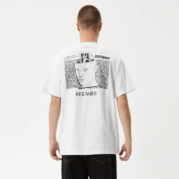 AFENDS Mind Over Heavy Weight Boxy Fit Tee - White