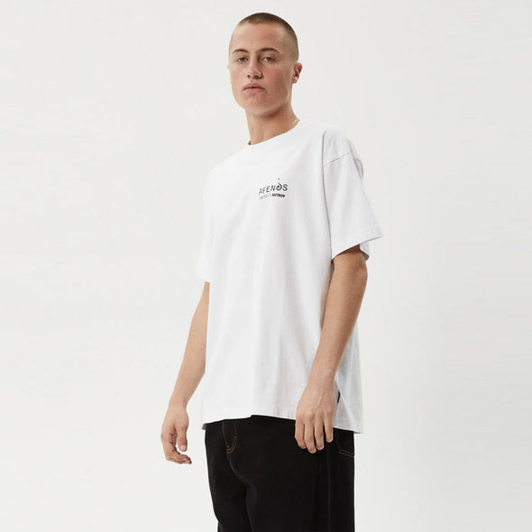 AFENDS Mind Over Heavy Weight Boxy Fit Tee - White