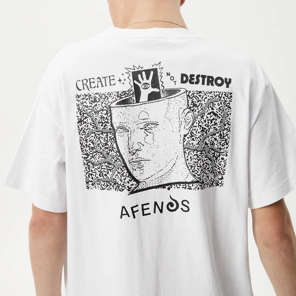 AFENDS Mind Over Heavy Weight Boxy Fit Tee - White