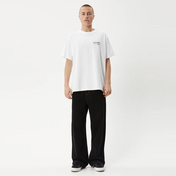 AFENDS Mind Over Heavy Weight Boxy Fit Tee - White