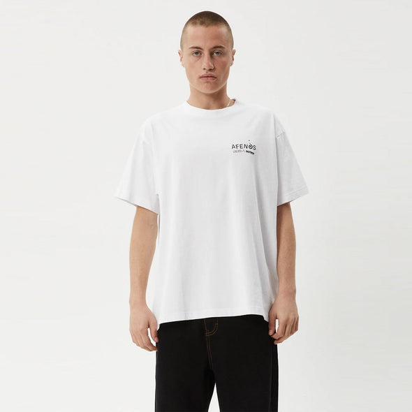 AFENDS Mind Over Heavy Weight Boxy Fit Tee - White