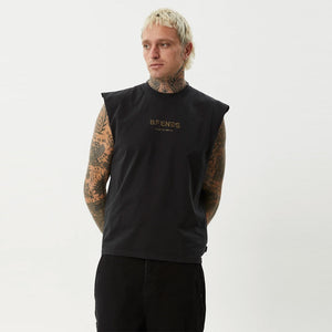 AFENDS Mix Up Sleeveless Tee - Stone Black