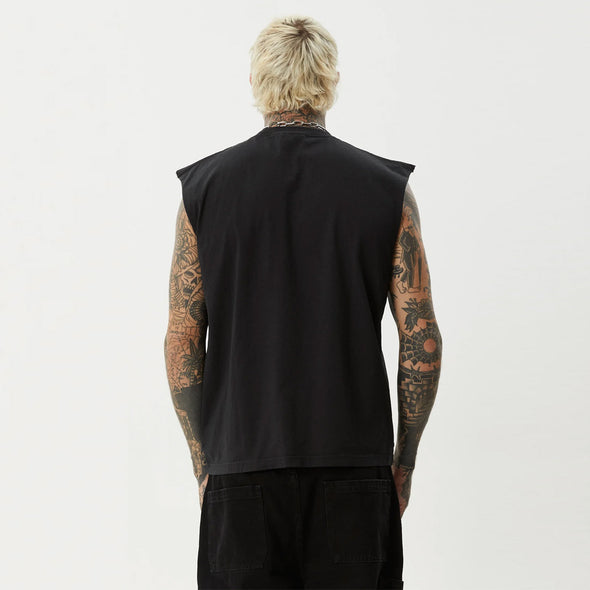 AFENDS Mix Up Sleeveless Tee - Stone Black