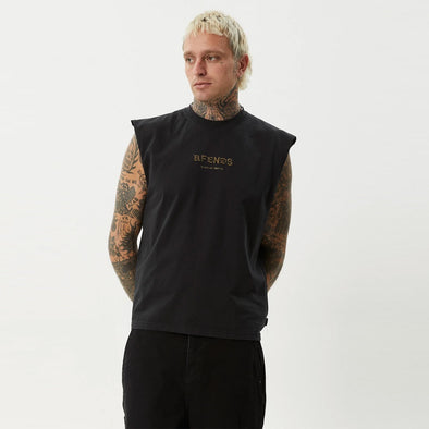 AFENDS Mix Up Sleeveless Tee - Stone Black