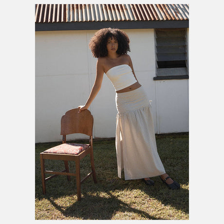 AFENDS Nadia Maxi Skirt - Reverb Moonbeam Check