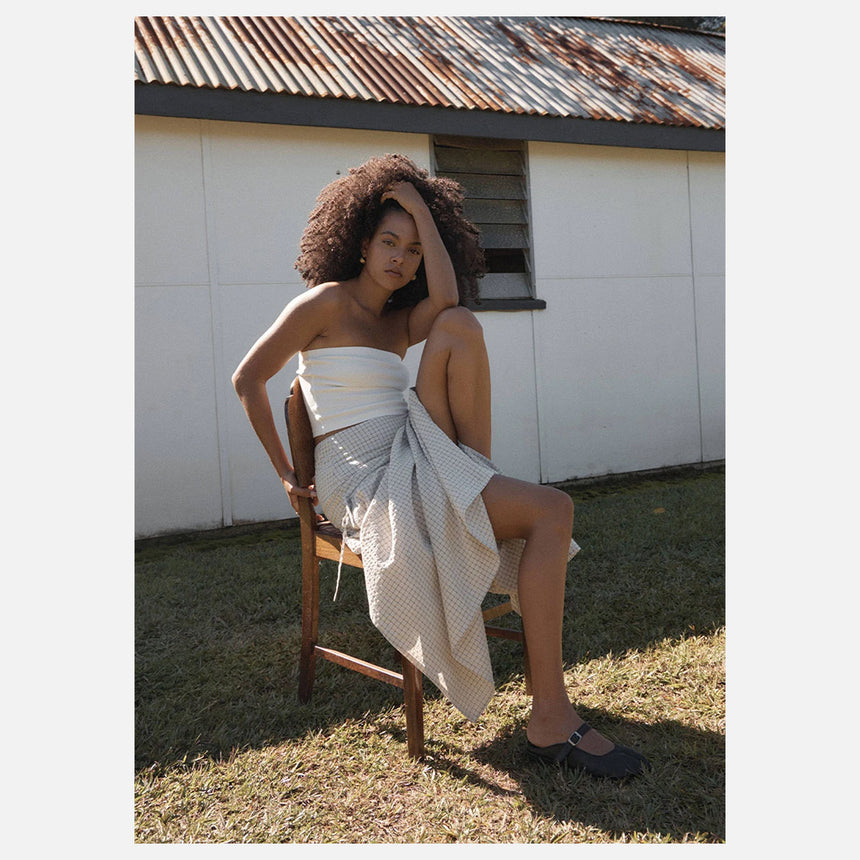 AFENDS Nadia Maxi Skirt - Reverb Moonbeam Check