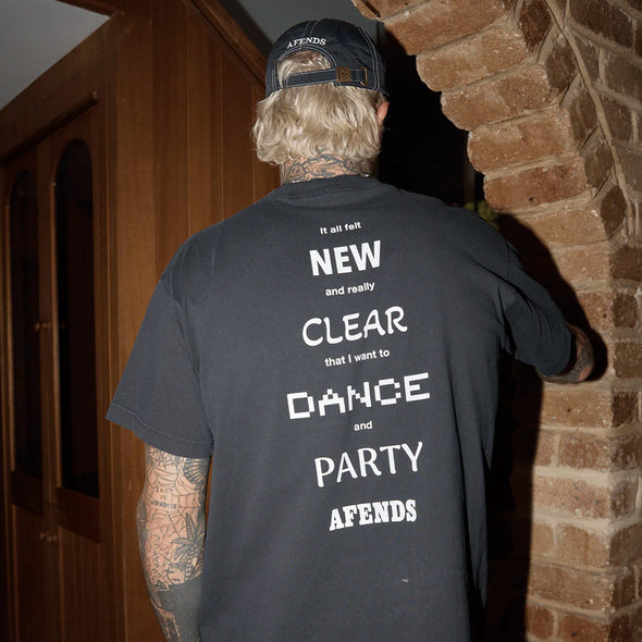 AFENDS New & Clear Heavy Weight Boxy Fit Tee - Stone Black