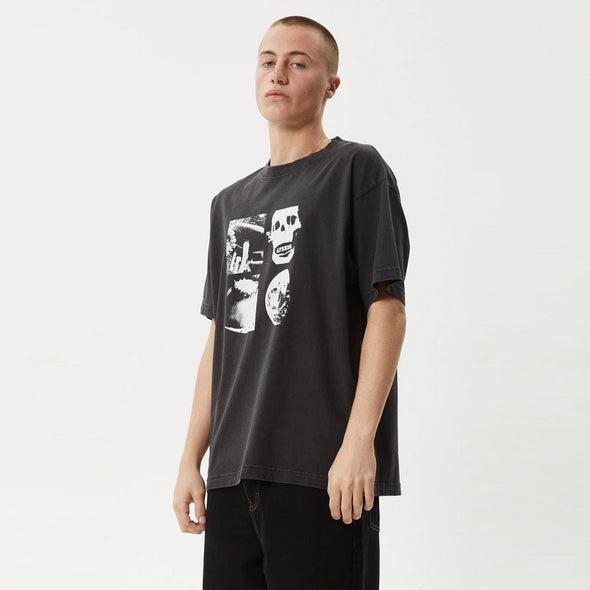 AFENDS New & Clear Heavy Weight Boxy Fit Tee - Stone Black