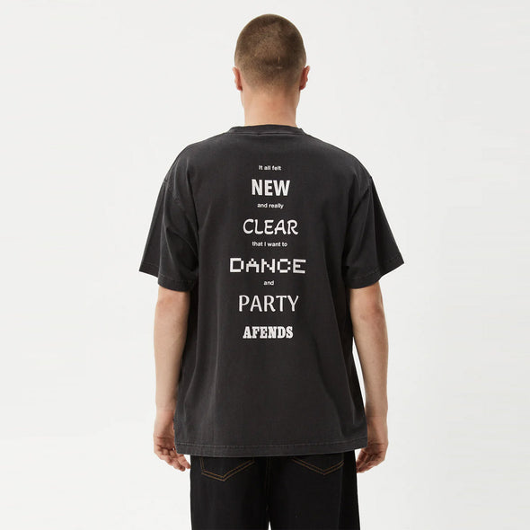 AFENDS New & Clear Heavy Weight Boxy Fit Tee - Stone Black