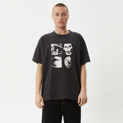 AFENDS New & Clear Heavy Weight Boxy Fit Tee - Stone Black