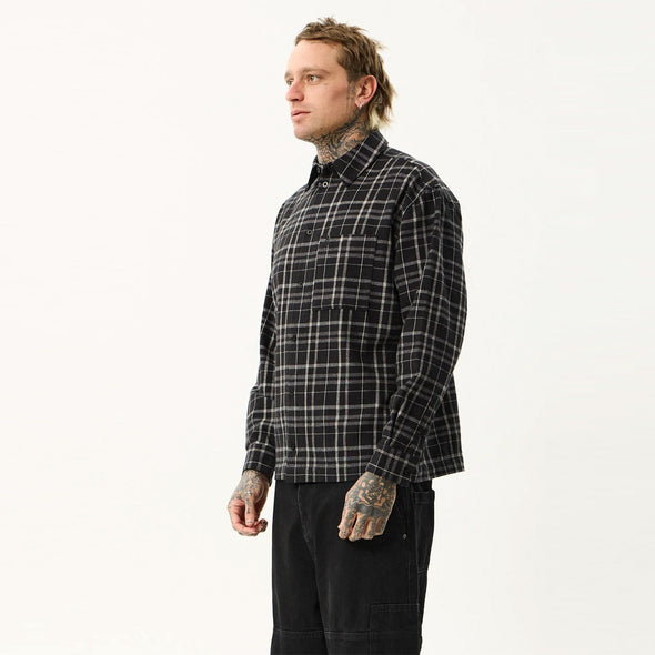 AFENDS Nights Flannel Long Sleeve Shirt - Black