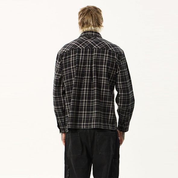 AFENDS Nights Flannel Long Sleeve Shirt - Black