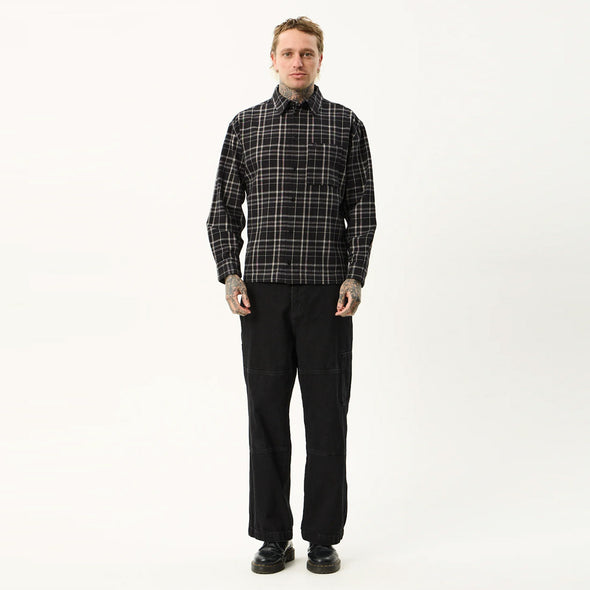 AFENDS Nights Flannel Long Sleeve Shirt - Black