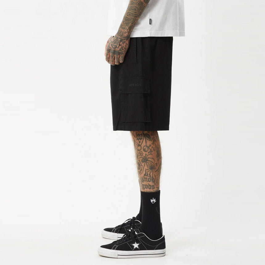 AFENDS Ninety Eights Oversized Cargo Short 20" - Black
