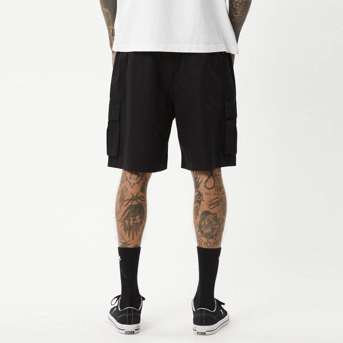 AFENDS Ninety Eights Oversized Cargo Short 20" - Black