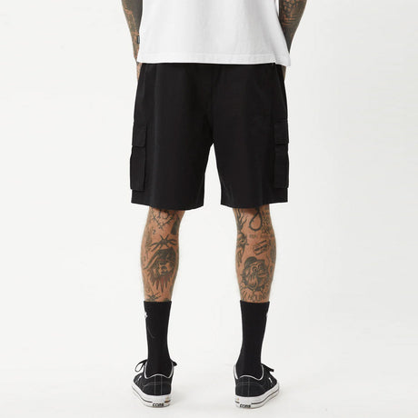 AFENDS Ninety Eights Oversized Cargo Short 20" - Black
