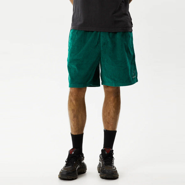 AFENDS Ninety Eights Union Corduroy Elastic Waist Shorts - Emerald