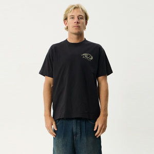 AFENDS Off Balance Heavyweight Boxy Tee - Stone Black