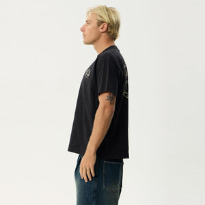 AFENDS Off Balance Heavyweight Boxy Tee - Stone Black