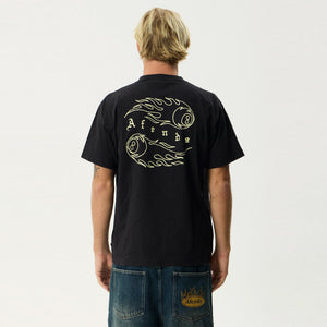 AFENDS Off Balance Heavyweight Boxy Tee - Stone Black