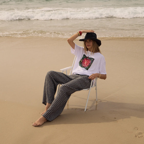 AFENDS Women's Open Up Oversized Tee - White/Black