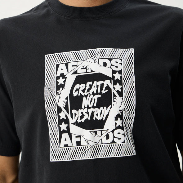 AFENDS Painter Retro Tee - Stone Black