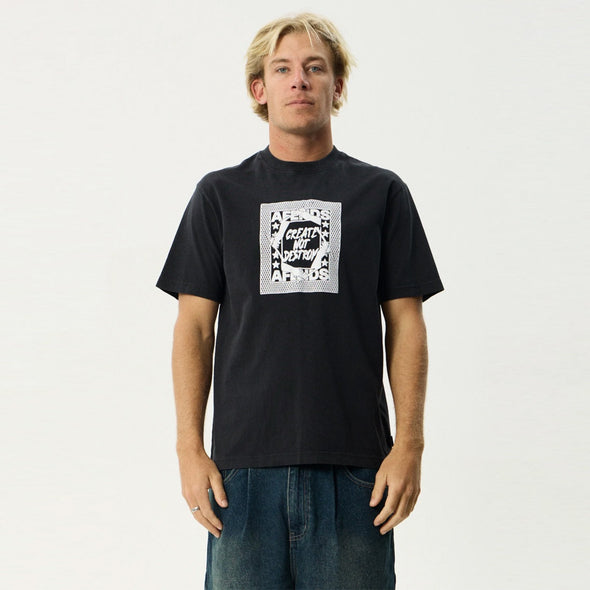 AFENDS Painter Retro Tee - Stone Black
