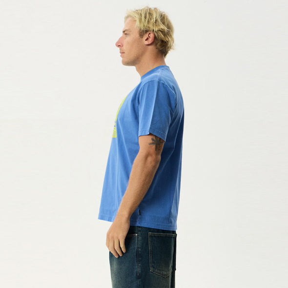 AFENDS Painter Retro Tee - Washed Marina
