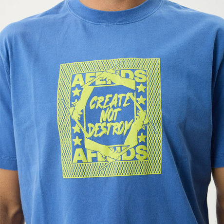AFENDS Painter Retro Tee - Washed Marina