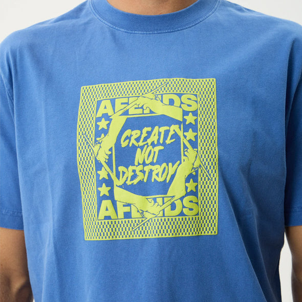 AFENDS Painter Retro Tee - Washed Marina
