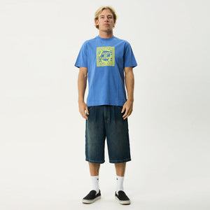 AFENDS Painter Retro Tee - Washed Marina