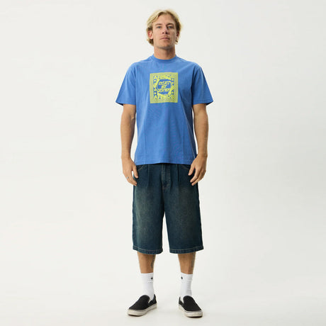 AFENDS Painter Retro Tee - Washed Marina