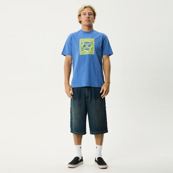 AFENDS Painter Retro Tee - Washed Marina