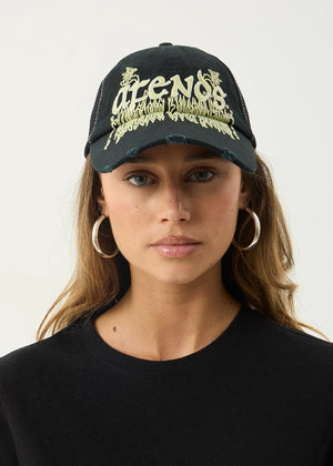 AFENDS Pent-A-Gone 6 Panel Mesh Cap - Stone Black