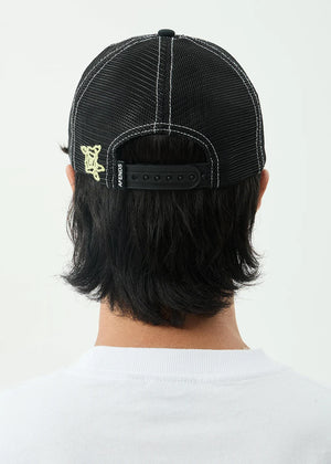 AFENDS Pent-A-Gone 6 Panel Mesh Cap - Stone Black