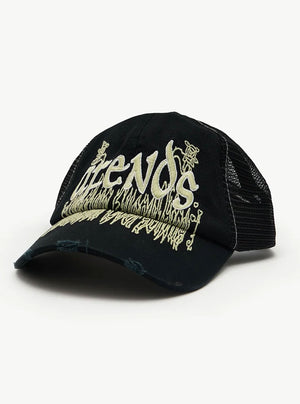 AFENDS Pent-A-Gone 6 Panel Mesh Cap - Stone Black