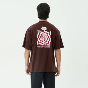 AFENDS Perception Boxy Tee - Washed Coffee