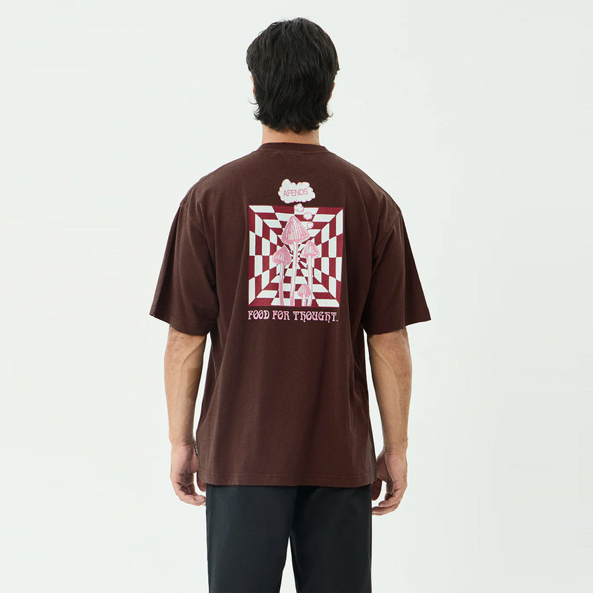 AFENDS Perception Boxy Tee - Washed Coffee