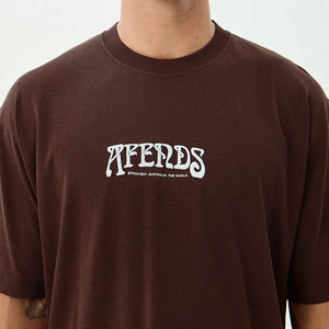 AFENDS Perception Boxy Tee - Washed Coffee