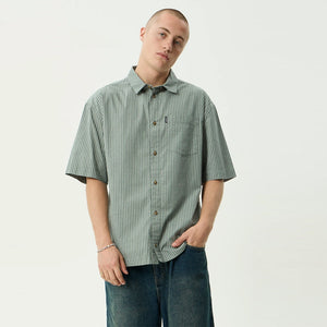 AFENDS Pinned Short Sleeve Shirt - Sycamore Stripe