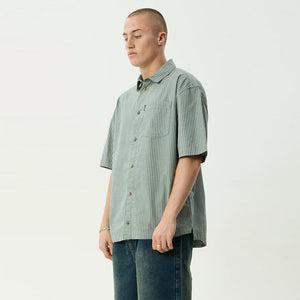 AFENDS Pinned Short Sleeve Shirt - Sycamore Stripe