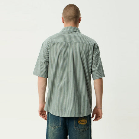AFENDS Pinned Short Sleeve Shirt - Sycamore Stripe