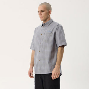 AFENDS Proposal Short Sleeve Shirt - Slate Blue Check