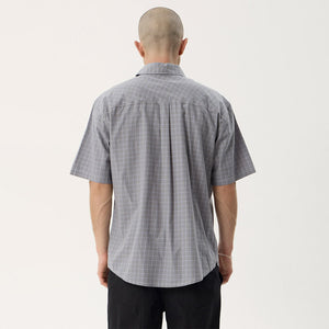 AFENDS Proposal Short Sleeve Shirt - Slate Blue Check