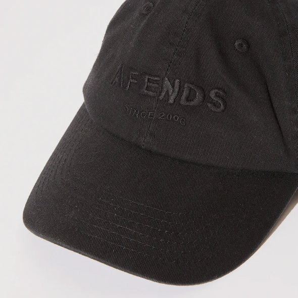 AFENDS Questions 6 Panel Cap - Washed Black