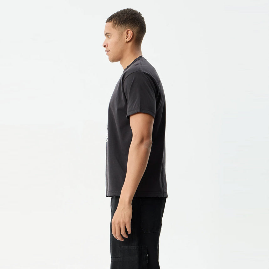AFENDS Research Heavyweight Boxy Tee - Stone Black