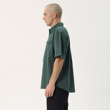 AFENDS Reverb Short Sleeve Shirt - Pine Check